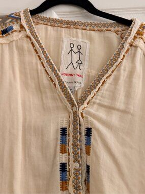 Johnny Was mbroidered Gauze Tunic